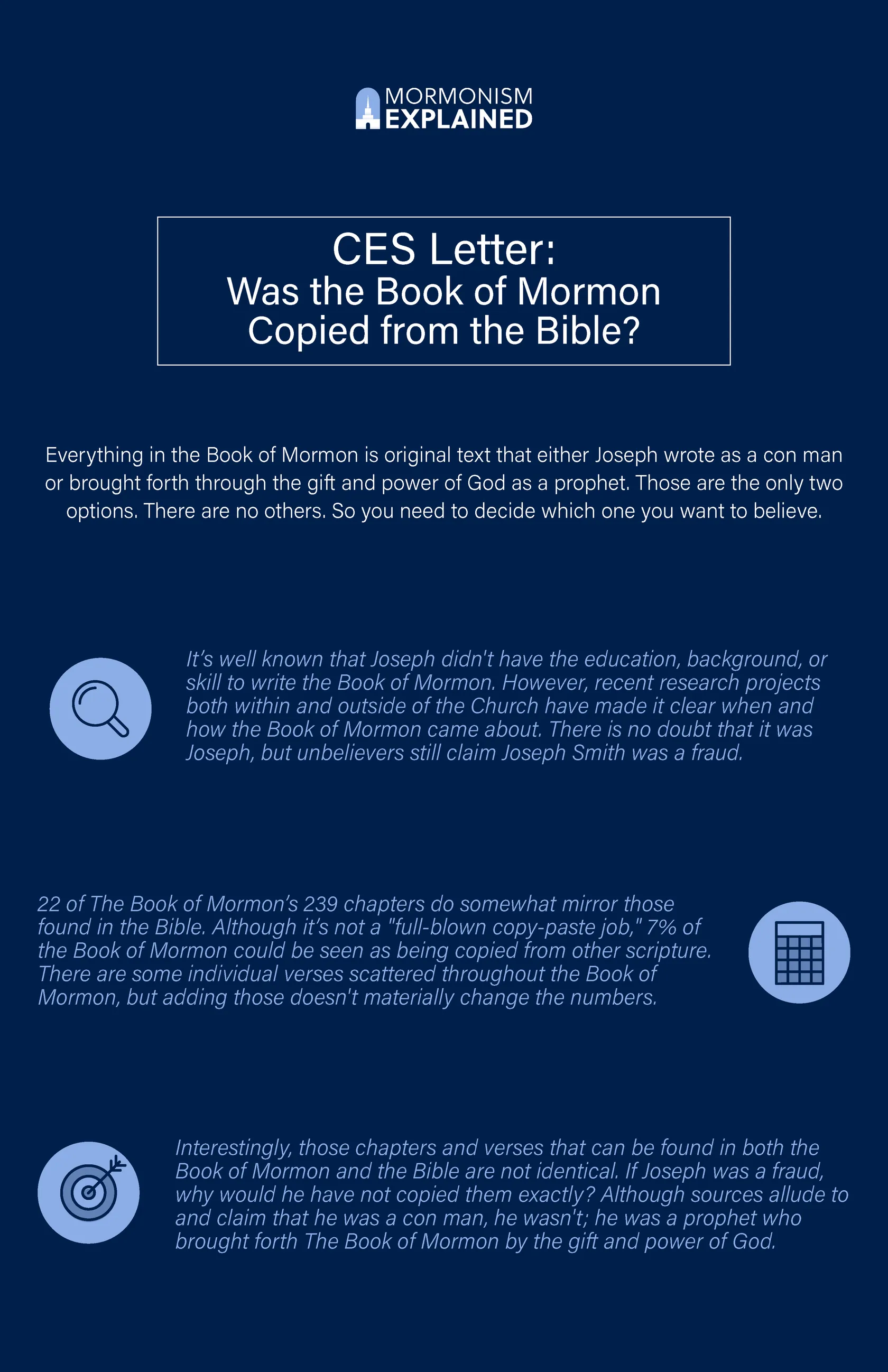 Was the Book of Mormon Copied from the Bible Part 1