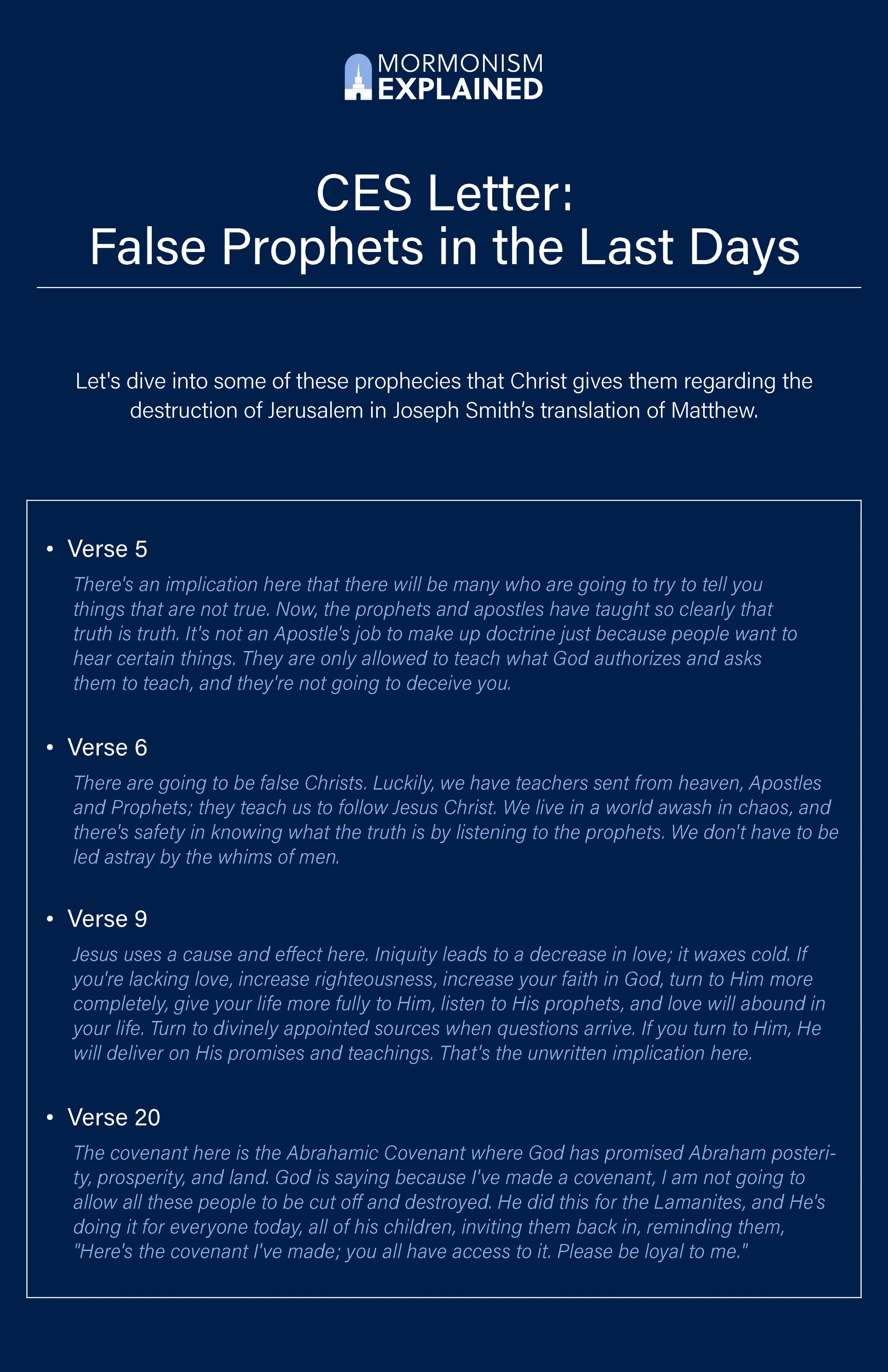 CES Letter Mormon: False Prophets in the Last Days illustration with rays of light