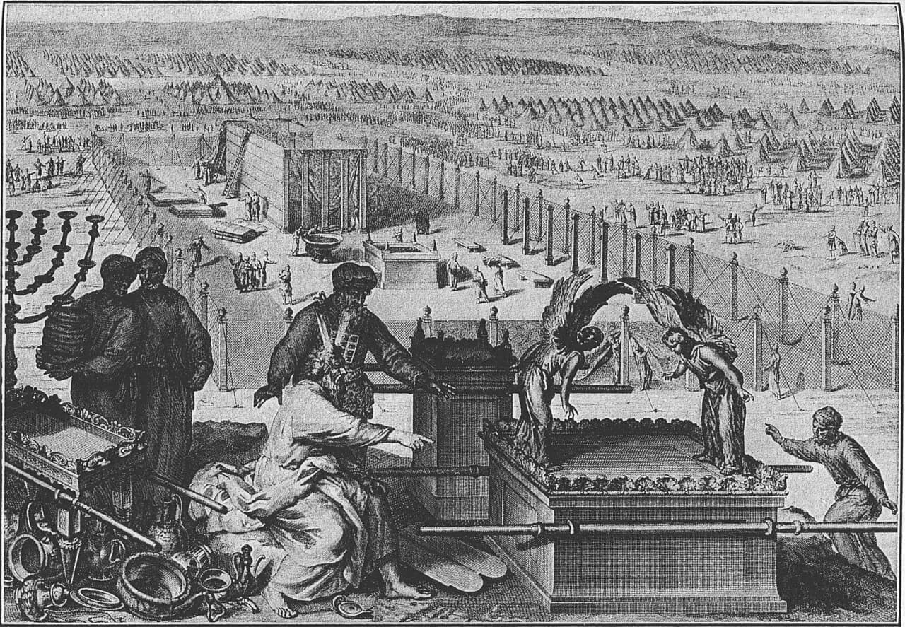 Illustration representing biblical clothing and covenants related to Mormon temple garments