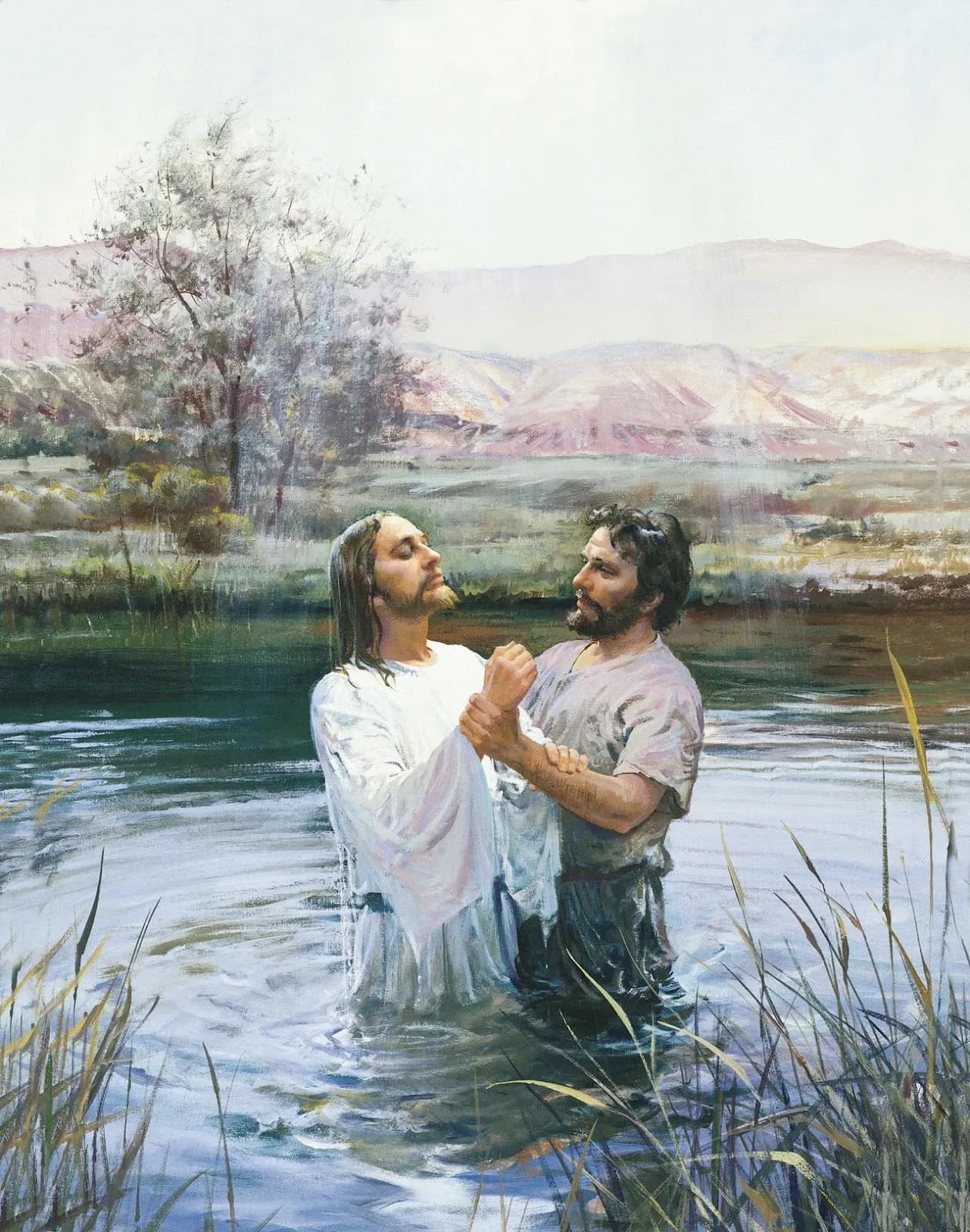 Biblical illustration of the baptism of Jesus