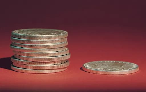 Illustration of tithing concept with coins and financial symbols